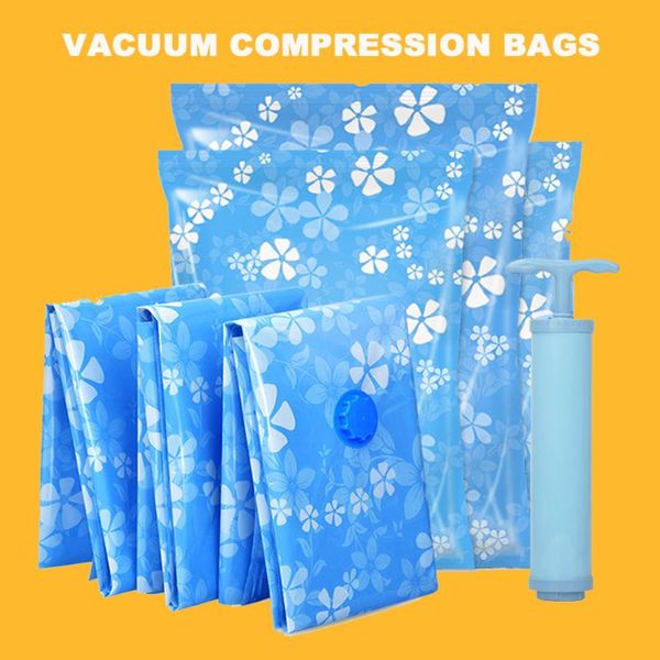 

storage bags vacuum compression for clothes finisher sealing film space saving reusable bedding pillow