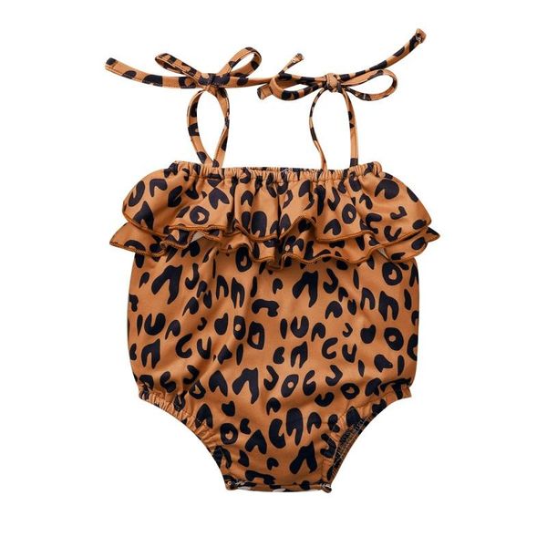 

born baby girls leopard print pattern jumpsuit sleeveless romper infant casual bodysuit outfits rompers, Blue