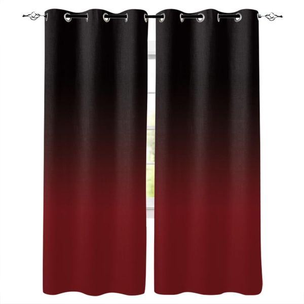 

curtain & drapes black red gradient blackout curtains for kitchen bedroom kids room window treatment living