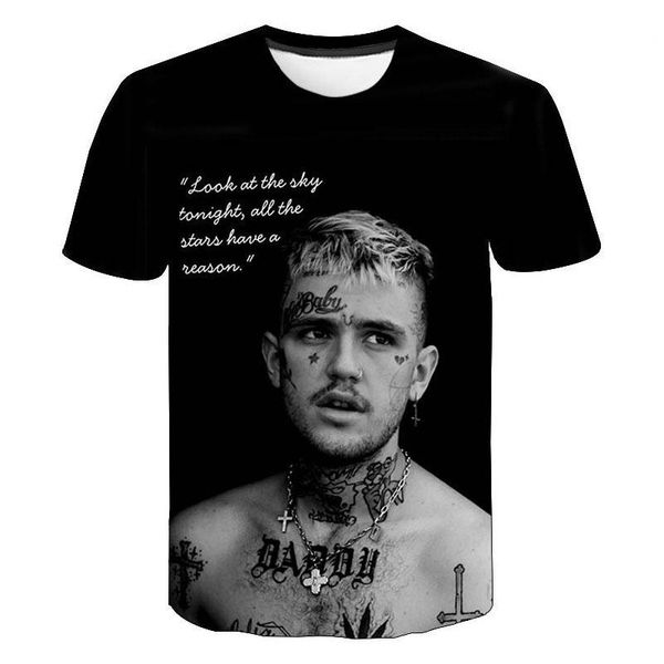 

men's t-shirts singer lil peep 3d printed t-shirt rapper hip-hop harajuku streetwear men/women casual fashion oversized 2xs-5xl, White;black