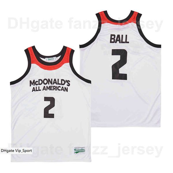 

men movie mcdonalds basketball lonzo ball jersey 2 team color white breathable for sport fans uniform pure cotton university excellent quali, Black