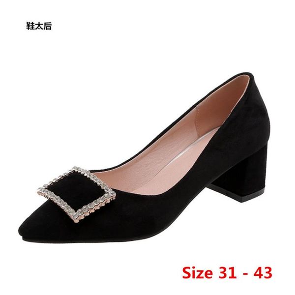 

dress shoes stiletto women pumps high heel party wedding concise office heels small big size 31 - 43, Black