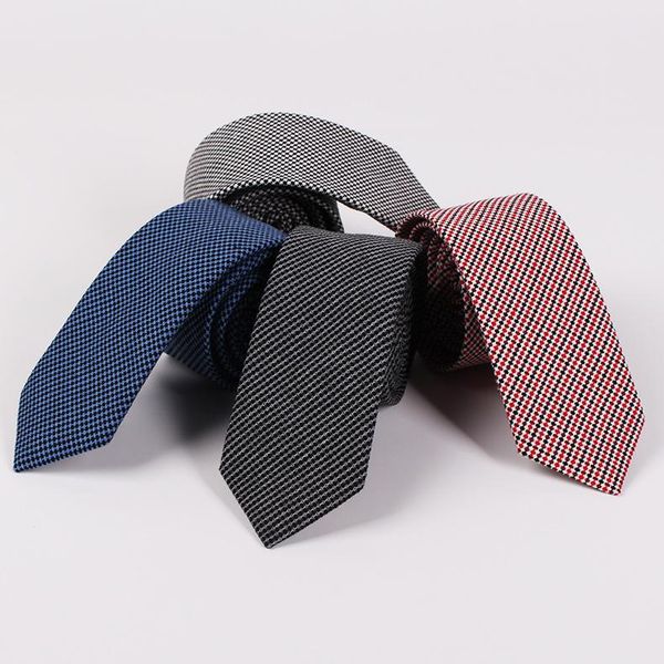 

6.5cm casual neckties for mens cotton black plaid tie classic collar slim neck bridegroom corbatas custom logo ties, Blue;purple
