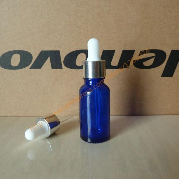 

20ml clear/green/brown/blue glass essential oil bottle with aluminum shiny silver ring(smooth)+white/black rubber cap. vial storage bottles