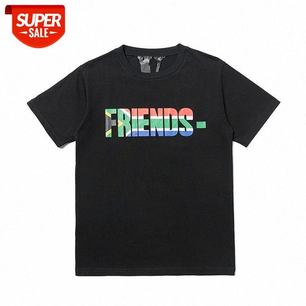 

s color friends letter printing casual big v boutique assault version loose men and women couple short-sleeved t-shirt #p69x, White;black
