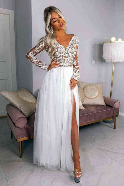 

luxury evening dress 2021 women's lace chiffon prom evening split, Black;gray
