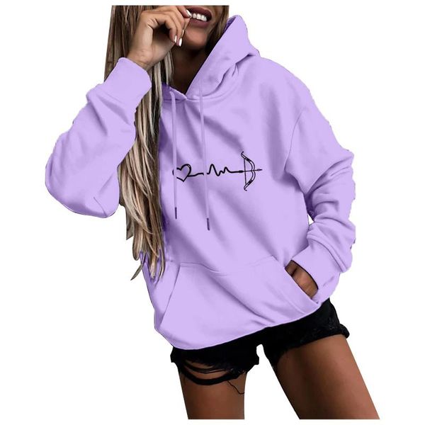 

men's hoodies & sweatshirts 2021 women's fashion casual fun print hooded sweatshirt loose sports pullover, Black