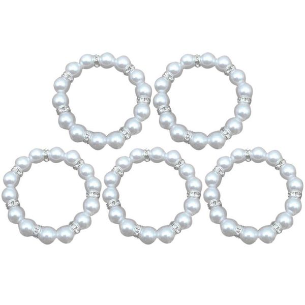 

napkin rings 5pcs imitation pearls wedding party table decoration holder