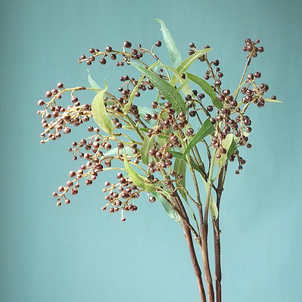 

decorative flowers & wreaths 78cm artificial berry fruit branch with willow ecualyptus fake holly cherry branches christmas wedding floral d