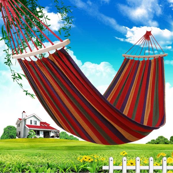 

camp furniture portable hanging bed leisure indoor terrace stripe hammock garden chair swing ultralight camping with backpack