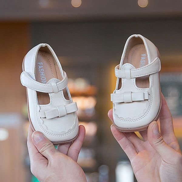 

spring fashion toddler bow leather shoes kids dress little girls party princess child baby girl 1 2 3 4 5 6 years old flat, Black;grey