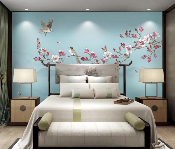 

wallpapers ainyoousem chinese style magnolia flower background wall papier peint papel de parede wallpaper 3d paper