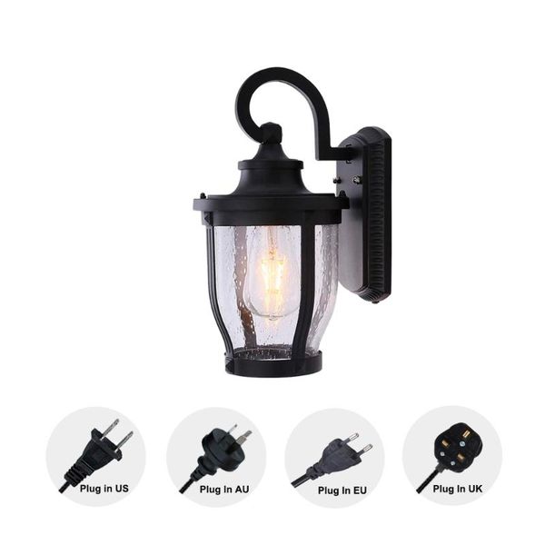 

wall lamp classic outdoor-indoor aluminum waterproof plug in light lampshade for loft bulb not included