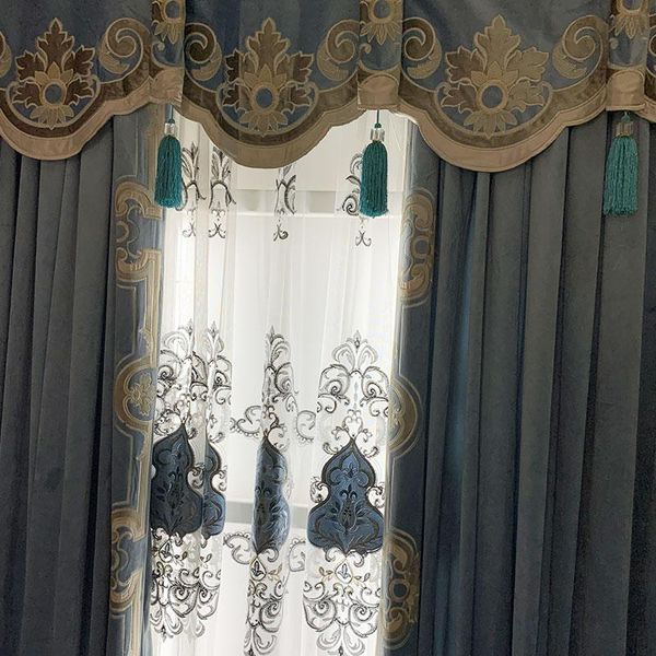 

curtain & drapes a pair of symmetrical stitching super soft embroidered flannel