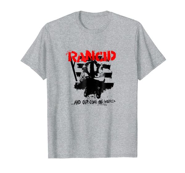 

rancid and out come the wolves t-shirt - official merch, White;black
