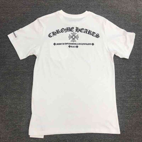 

hearts/chrome croosin short t-shirt 2020 summer ins super fire ch sanskrit pocket loose couple half sleeve shirt, White;black