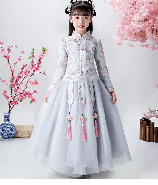 

ethnic clothing chinese style women's embroidered dress, warm winter wedding suit, birthday party, first dress, Red