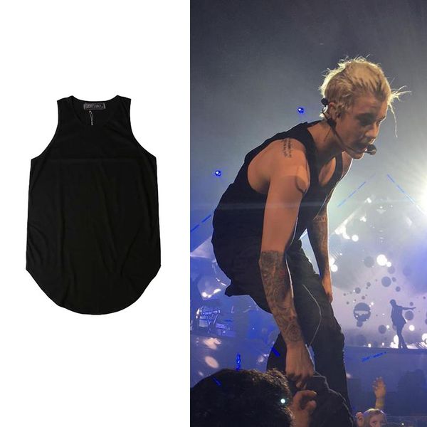 

2019 men's t-shirt long t-shirt men's sweatshirt curved hem long vest t-shirt hip-hop urban blank shirt tx151 pf, White;black