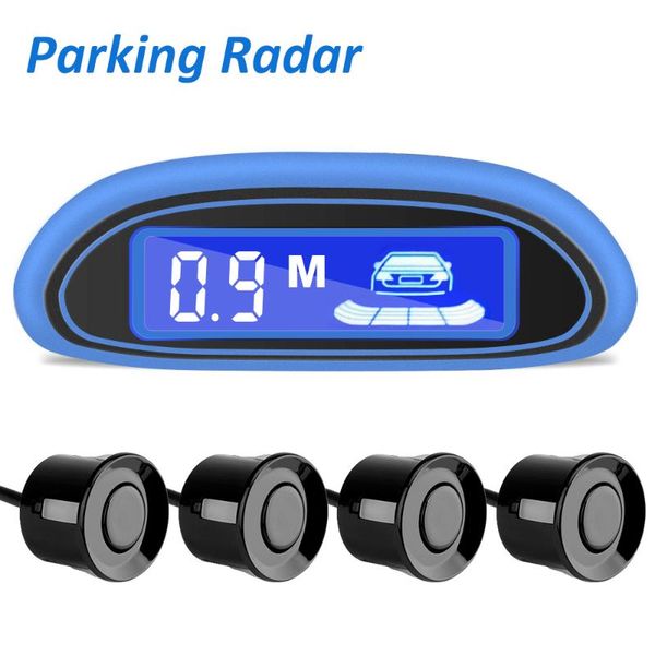 

car parktronic kit 4 sensors led display detector security alert system monitor english voice alarm backup parking sensor radar rear view ca