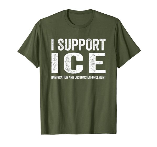 

i support ice immigration and customs enforcement t-shirt, White;black