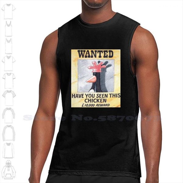 

penguin custom funny tank sleeveless vest the wrong trousers chicken wanted joke novelty childhood nostalgia, White;black
