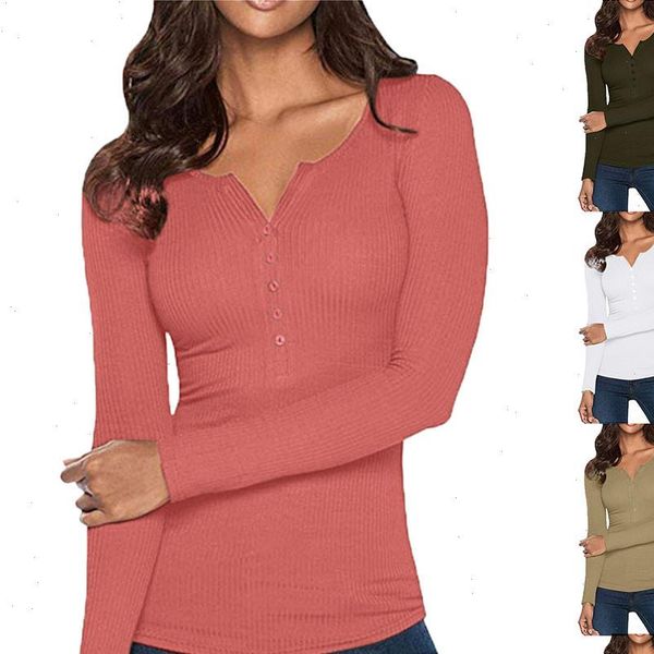 

women t womens shirts v neck long sleeve button down basic ladies tees casual slim 10, White