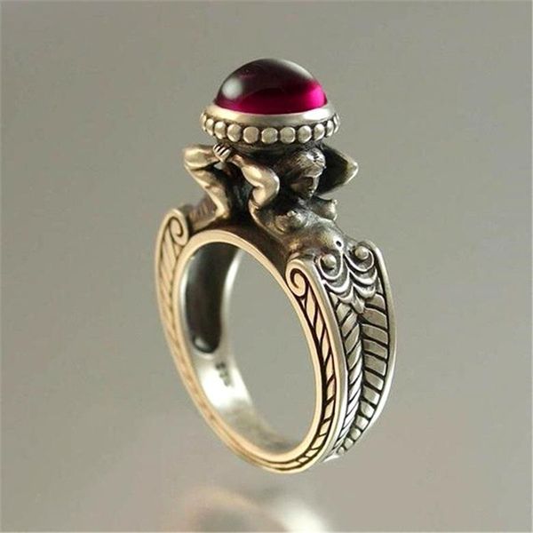 

wedding rings mermaid ring creative plated 925 retro thai silver, Slivery;golden