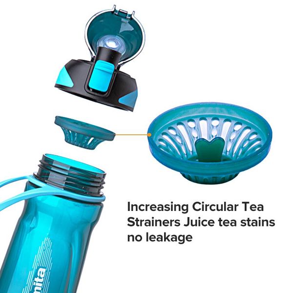 

water bottles & cages portable bicycle kettle leakproof drinkware tritan fitness sports drink container tea strainer outdoor riding drinking