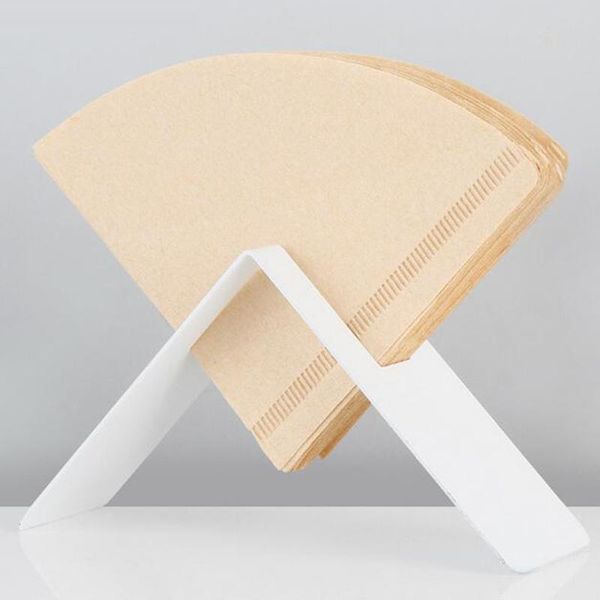 

coffee filters stainless steel filter holder storage, reable fan shape dispenser rack shelf