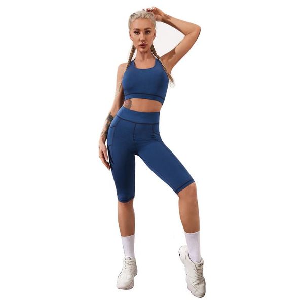 

yoga outfit backless sets women 2 piece set workout clothes gym seamless sport suit shorts crop top