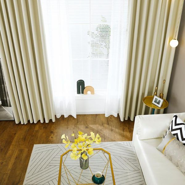 

curtain & drapes 2 panel solid color thick blackout for living room home decor faux linen curtains bedroom ready made custom