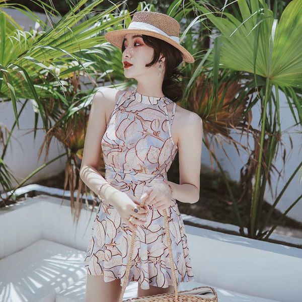 

one-piece suits one piece swimsuit 2021 style women swim suit skirt swimwear underwire with pads beach big size drop