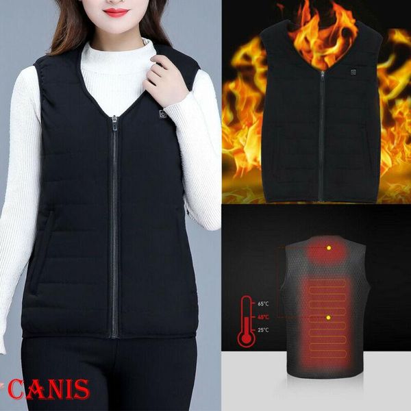 

men's vests 2021 men women heated vest usb electric winter warm heating coats jackets adults outdoor thermal overcoats, Black;white