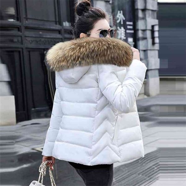 Casaco de inverno jaqueta feminina com capuz parka quente pele grande jaqueta de inverno mulheres wadded senhoras plus tamanho 6xl mulheres para baixo jaqueta 210819