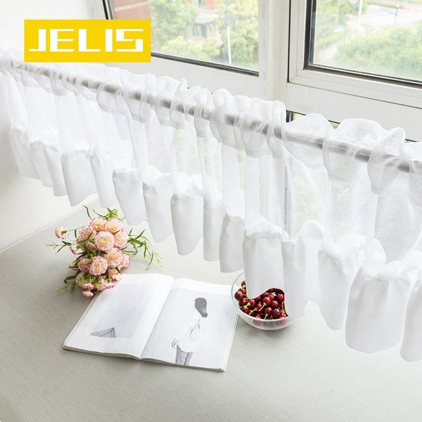 

curtain & drapes american style solid white rural half curtains lace cotton linen fabric tube coffee tulle short for bar kitchen