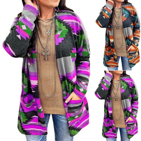 

women's jackets womens ladies autumn long sleeve printing coat outwear outdoor casual comfy, Black;brown