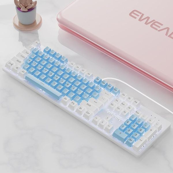 

mechanical keyboard green axis pink girl cute gaming lapdeskoffice typing special 104 keyboards