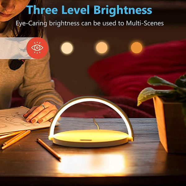 

wireless charger with night light led desk lamp rechargeable touch-control fast pad compatible table lamps