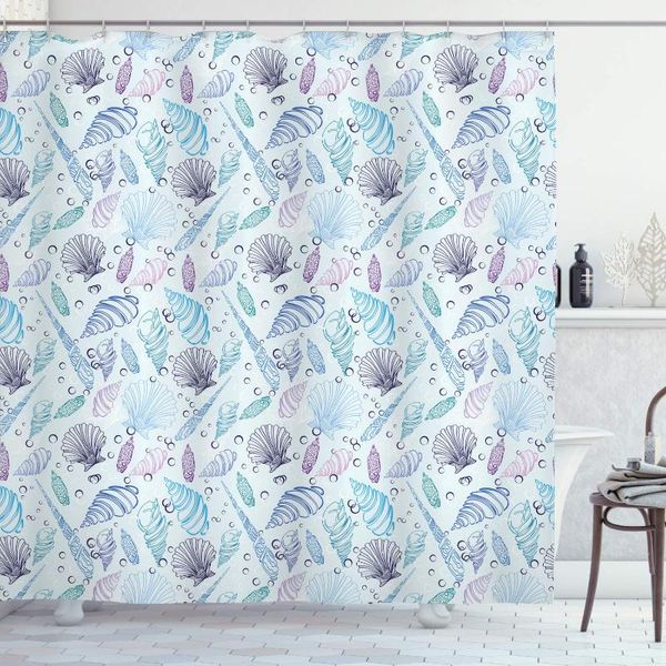

shower curtains nautical curtain various sea shell pattern underwater bubbles ocean maritime print cloth bathroom decor set with hooks