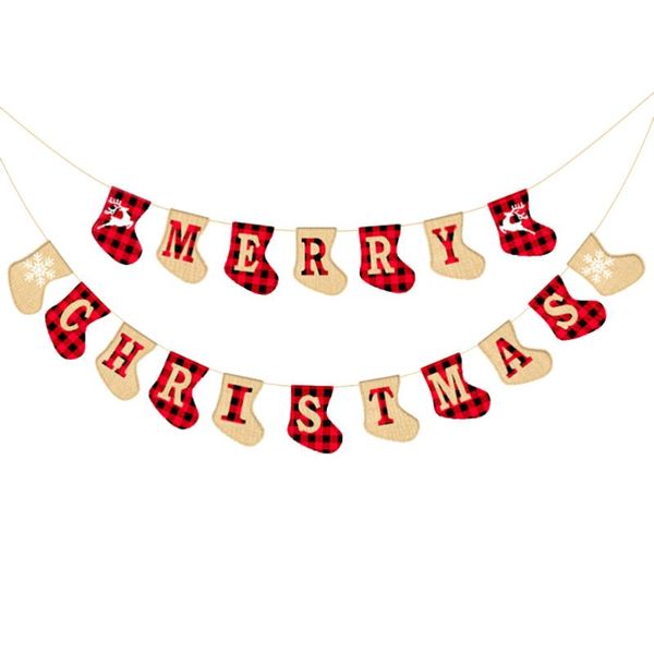 

christmas decorations 1pc xmas banners flag ornaments string flags for mall