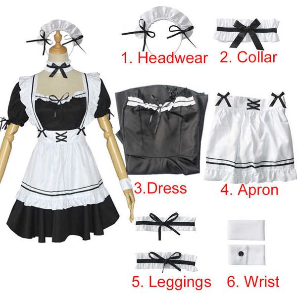 Anime Miracle Nikki Cafe Maid Cosplay Dress Costume di carnevale di Halloween per donna Loli taglia S-XXXL Y0903