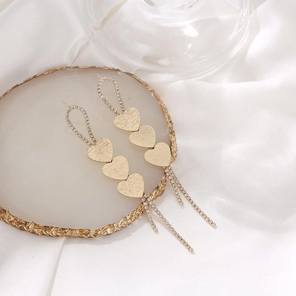 

dangle & chandelier fashion long tassel pendant drop earrings minimalist gold plated metal statement women wedding jewelry gift, Silver