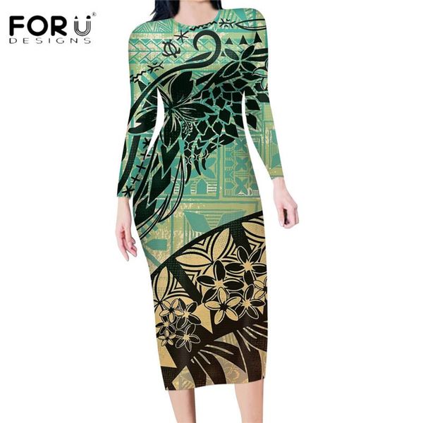 

casual dresses forudesigns fashion women bodycon long dress poly hawaii floral with turtle print party round neck pencil, Black;gray