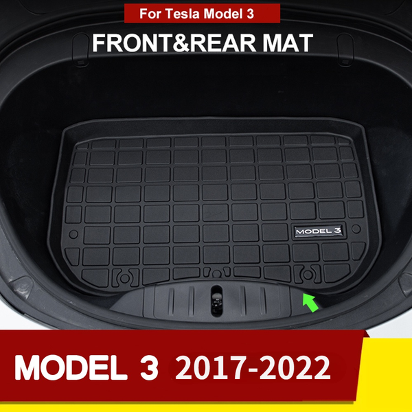 

2022 new car front trunk storage mat for tesla model 3 car accessories cargo tray tpe waterproof pads 3 2017-2022