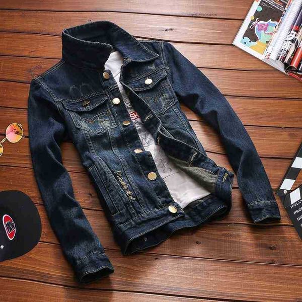 

spring classic nostalgic denim men's embroidered jacket fashion trendy ty205-1, Black;brown