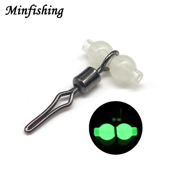 

fishing hooks minfishing 25pcs/lot luminous rolling swivels 3 way sea accessories connector hook