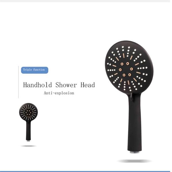 

bathroom shower heads black paint head triple spraying mode massage water with arm environmental abs handhold