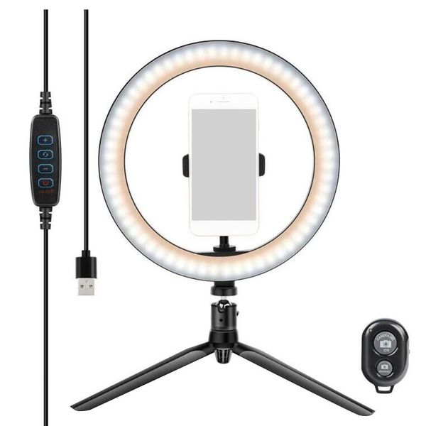 

flash heads am05-10 inch led ring light dimmable selfie lamp with tripod for youtube makeup ringlight