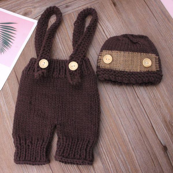 

caps & hats 2021 infant pography outfits born accessories baby hat crochet costume for po shooting retro, Yellow