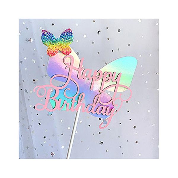 

other festive & party supplies butterfly flpwers happy birthday cake er acrylic for kids girl dessert decorations